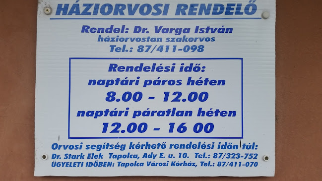 Értékelések erről a helyről: Dr. Varga István háziorvosi rendelő, Tapolca - Orvos