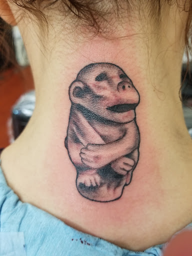 Explore back thigh tattoo ideas, creative tattoo ideas in Fremont, available at Inkies Tattoo Studio