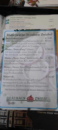 Brauhaus Zwiebel à Soest menu