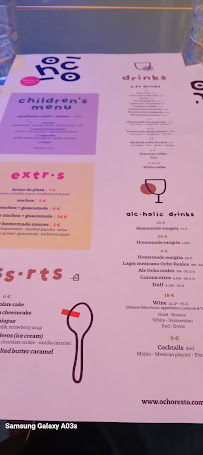 Ocho - Vincennes à Vincennes menu