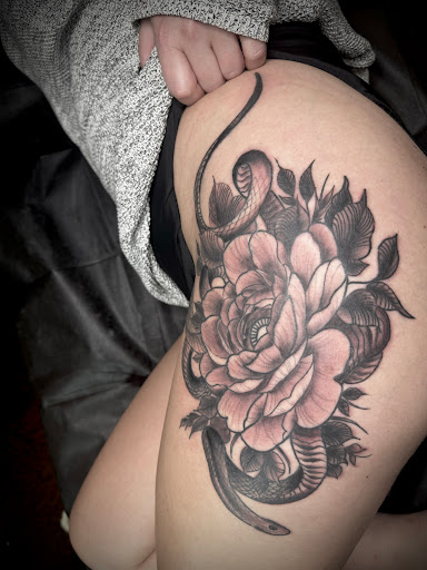 Explore spider tattoo ideas, creative tattoo ideas in Buffalo, available at True Gloom Tattoo Studio
