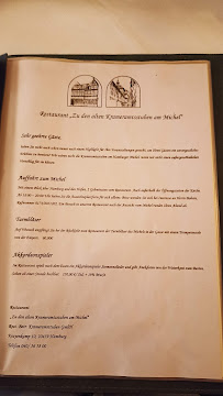 Menu / carte de Krameramtsstuben à Hamburg