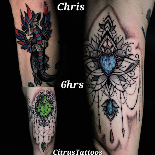 Explore women's quarter sleeve tattoo ideas, creative tattoo ideas in Homosassa, available at Citrus Tattoos