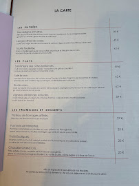 Restaurant français Les Climats à Paris (le menu)