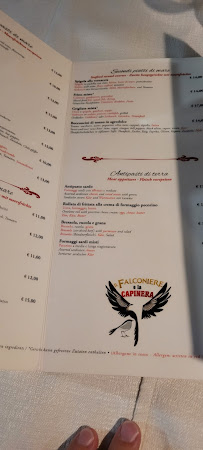 Menu / carte de La Capinera à San Vito