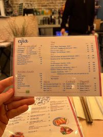 Chez Ajia à Paris menu