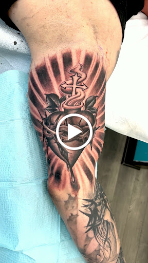 Explore badass sleeve tattoo ideas, creative tattoo ideas in Lockport, available at Archer Ink Tattoo