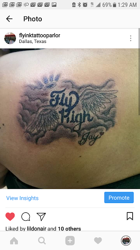 Explore ac dc tattoo ideas, creative tattoo ideas in Dallas, available at Fly Ink, Inc.