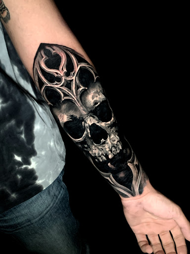 Explore grandparents tattoos ideas, creative tattoo ideas in Corona, available at Crop Circles Tattoo Studio