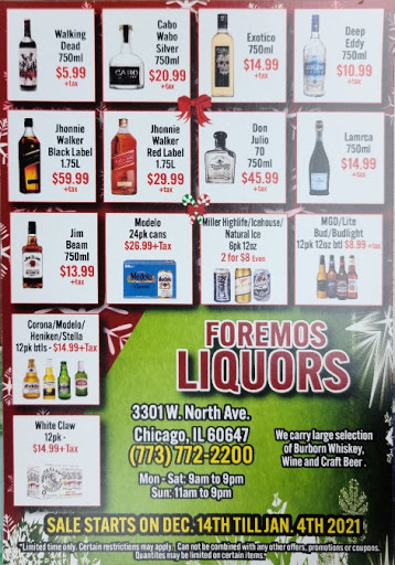 Liquor Store «Arcadia Foremost Liquors», reviews and photos, 3301 W North Ave, Chicago, IL 60647, USA