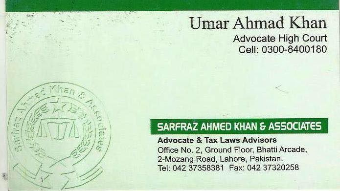 Sarfraz Ahmed Khan & Associates