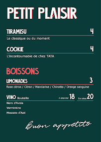 Menu / carte de TATA LA CUCINA à Toulouse