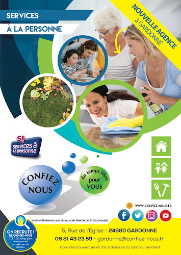Agence de services d'aide à domicile CONFIEZ-NOUS GARDONNE : Ménage - Repassage - Bricolage-Jardinage-Garde d'enfants +3ans.. Gardonne