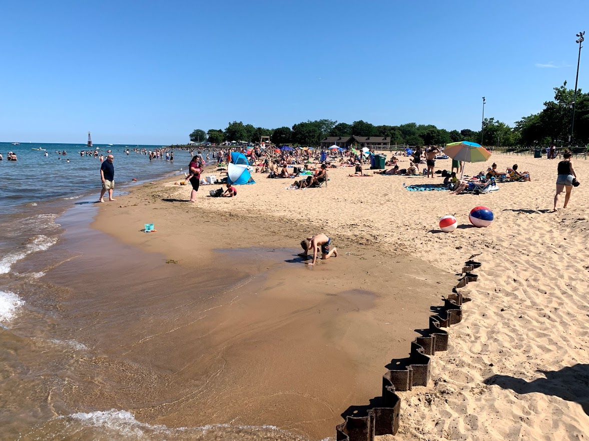 Zdjęcie Foster Beach z powierzchnią jasny piasek