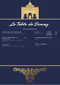 Menu / carte de La Table de Sammy à Mimizan