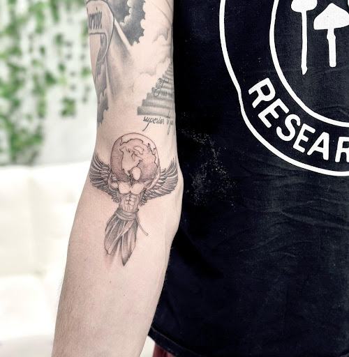 Explore egyptian tattoos ideas, creative tattoo ideas in Garland, available at Infamous Art Studio