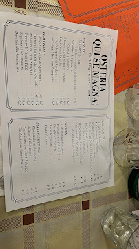 Menu / carte de Osteria Qui Se Magna! à Rome
