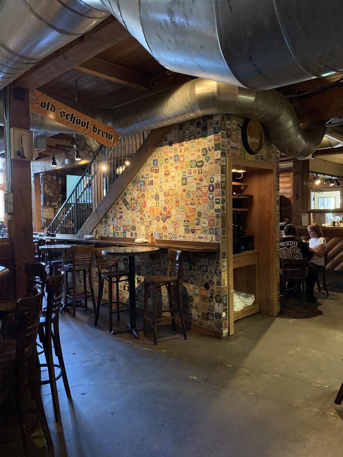 Brewing tanks in a taproom