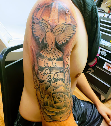 Explore military tattoo ideas for men, creative tattoo ideas in Export, available at Patriotic pain tattoo