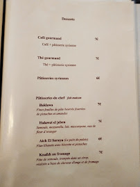 Menu / carte de Bistronomie Yasmine à Marseille