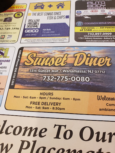 Restaurant «Sunset Diner», reviews and photos, 3315 Sunset Ave, Ocean Township, NJ 07712, USA
