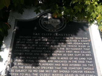 Oak Cliff Cemetery - Texas State Historical Marker
