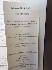 Menu / carte de Le Pastoral (restaurant de l'Alysson) à Oloron-Sainte-Marie