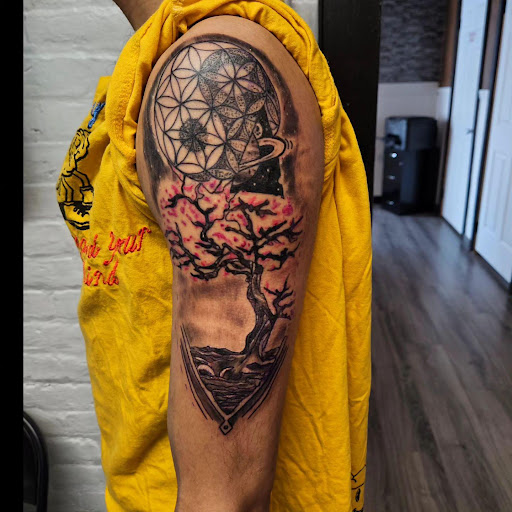 Explore engine tattoo ideas, creative tattoo ideas in Cumberland, available at Queen City Ink