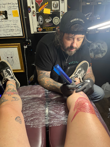 Explore nature sleeve tattoo ideas, creative tattoo ideas in Warner Robins, available at Untold Pain Tattoo Studio