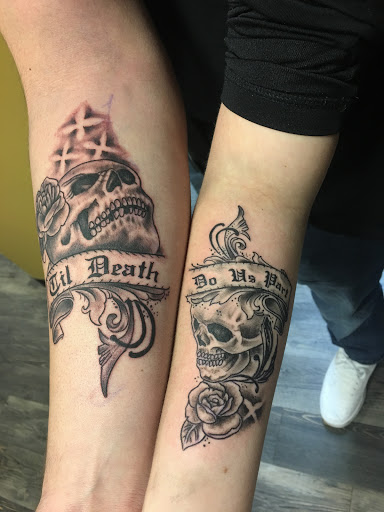 Explore praying hands tattoo ideas, creative tattoo ideas in Warner Robins, available at Untold Pain Tattoo Studio