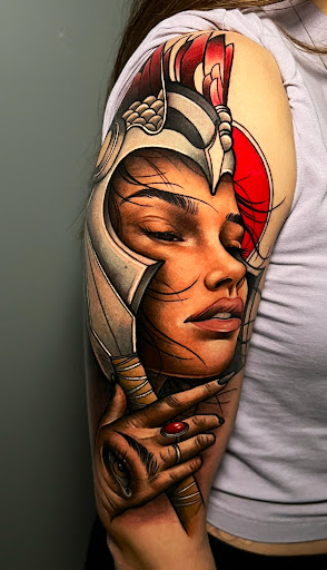 Explore disney castle tattoo ideas, creative tattoo ideas in Corona, available at Crop Circles Tattoo Studio