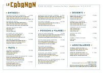 Le Cabanon du Buse à Roquebrune-Cap-Martin menu