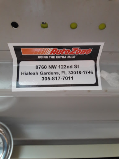 Auto Parts Store «AutoZone», reviews and photos, 8760 NW 122nd St, Hialeah Gardens, FL 33018, USA