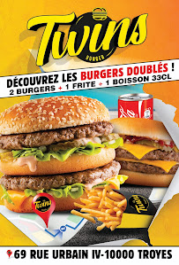 Restaurant de hamburgers TWINS BURGER à Troyes (la carte)
