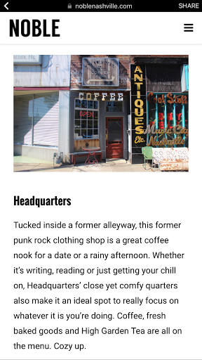 Coffee Shop «Headquarters», reviews and photos, 4902 Charlotte Pike, Nashville, TN 37209, USA