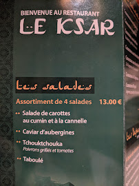 Menu / carte de Le Ksar à Toulouse