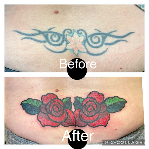 Explore tattoo ideas on stomach, creative tattoo ideas in Marietta, available at Monkeys Uncle Tattoo