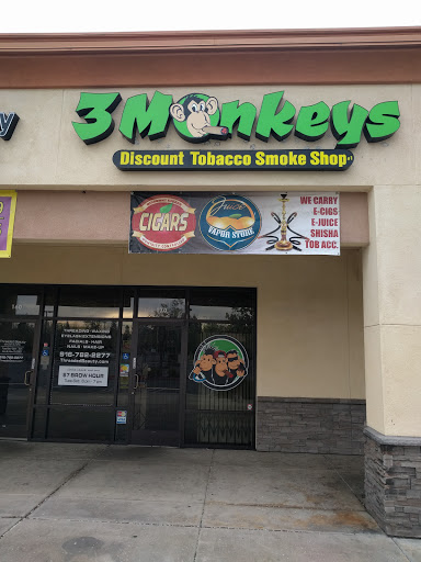 Tobacco Shop «3 Monkeys Smoke & Vape Shop», reviews and photos, 5140 Foothills Blvd #170, Roseville, CA 95747, USA