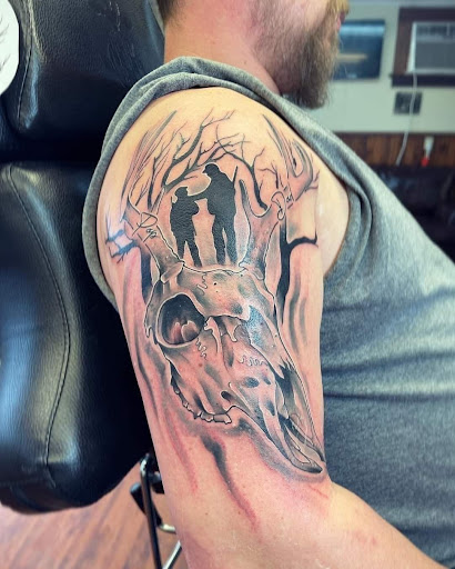 Explore name cover up tattoo ideas for men, creative tattoo ideas in Williamsport, available at Moa Tattoos