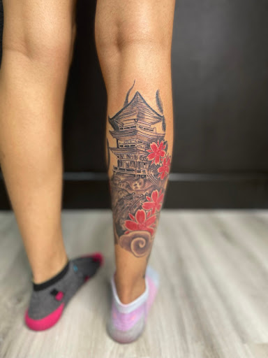 Explore boyfriend name tattoo ideas on chest, creative tattoo ideas in Ocala, available at The Black Sheep Tattoo Shop