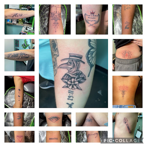 Explore sunflower and butterfly tattoo ideas, creative tattoo ideas in Meridian, available at Creative Pain Tattoo Studio