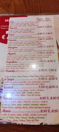 Menu / carte de Pizzaria Josy à Moncarapacho