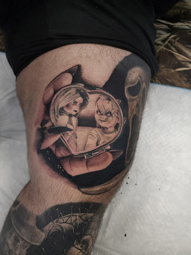 Explore mens neck tattoo ideas, creative tattoo ideas in Modesto, available at The Golden Rose Tattoo