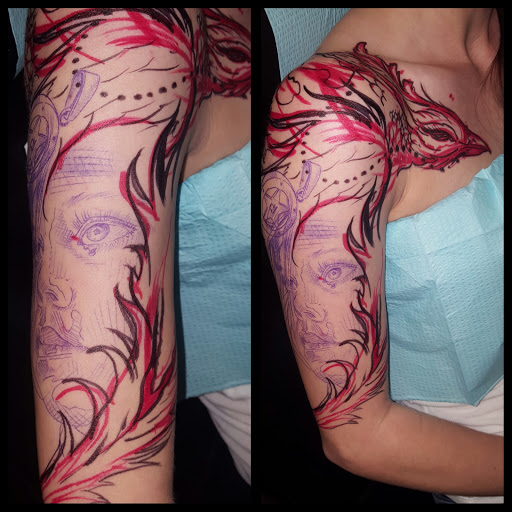 Explore bourbon glass tattoo idea, creative tattoo ideas in Savannah, available at Tatlyfe Studios