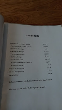 Menu du Gasthaus zum Schönhaldenfelsen à Albstadt