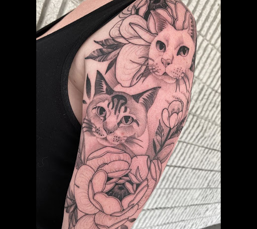 Explore hip tattoo cover up ideas, creative tattoo ideas in Hollywood, available at Sacred Eye Tattoos