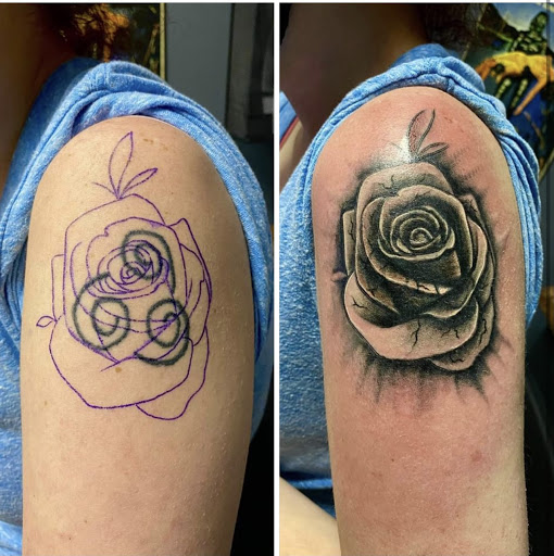 Explore chrome tattoo ideas, creative tattoo ideas in Athens, available at United Ink Tattoos and Body Piercings