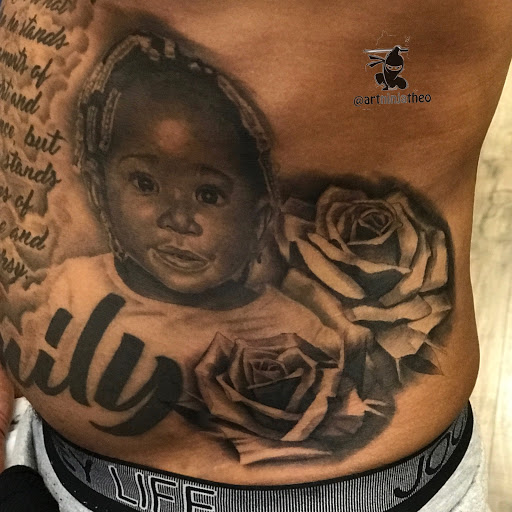 Explore women's leg sleeve tattoo ideas, creative tattoo ideas in Atlanta, available at Golden Anchor Tattoo