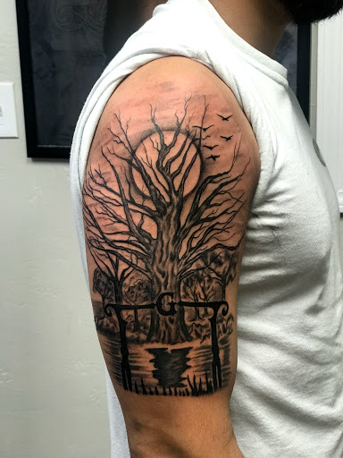 Explore clock hand tattoo ideas, creative tattoo ideas in Amarillo, available at Tattoo Spa LLC