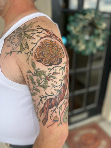 Explore drum tattoo ideas, creative tattoo ideas in Malvern, available at Eight Bells Tattoo